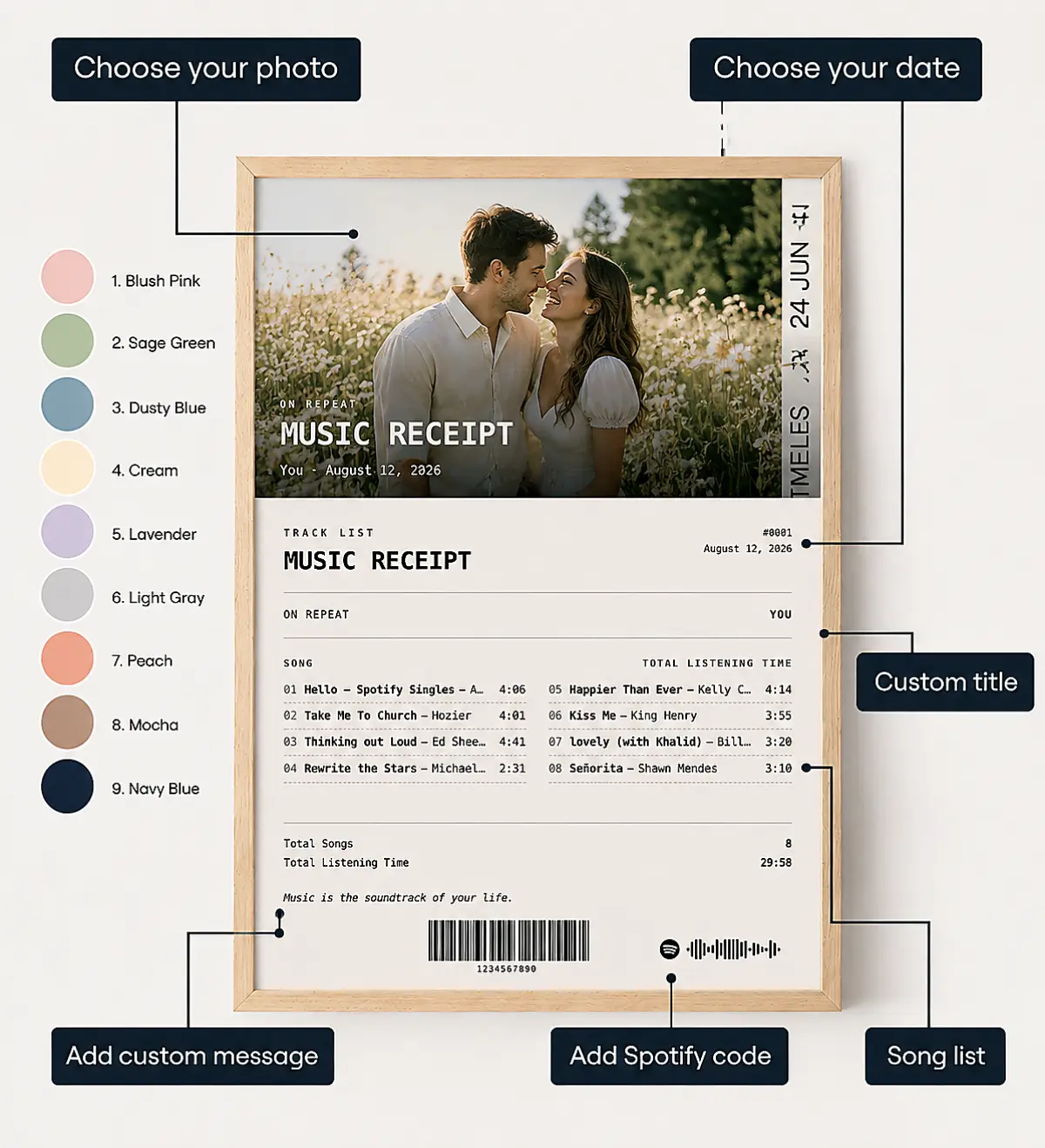 Custom Music Receipt Poster Maker