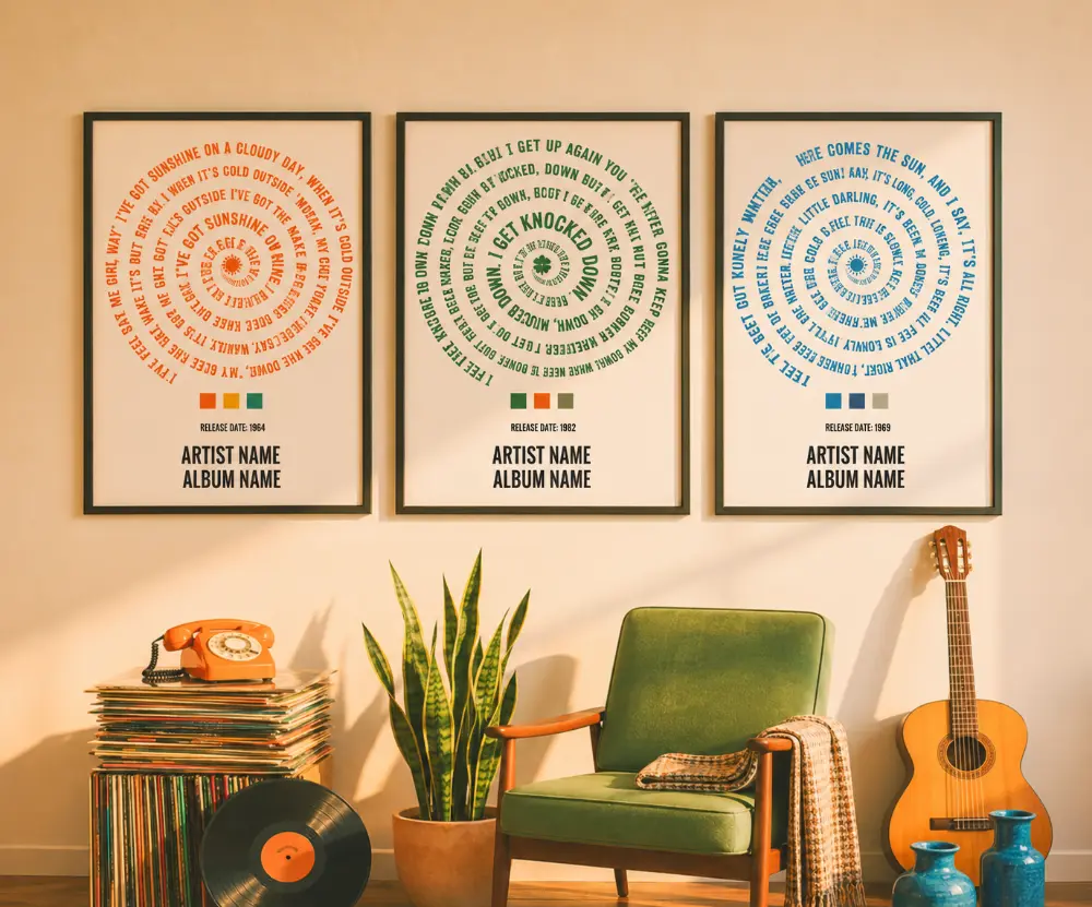 Personalized song lyrics printable gift poster