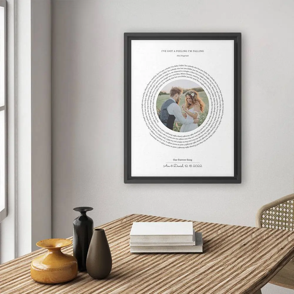 Template per poster di testi su tela La nostra canzone speciale