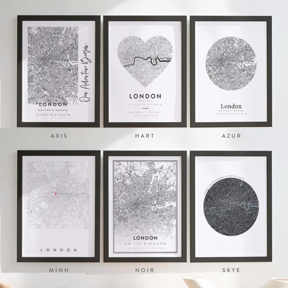 Custom Map Print on Wall