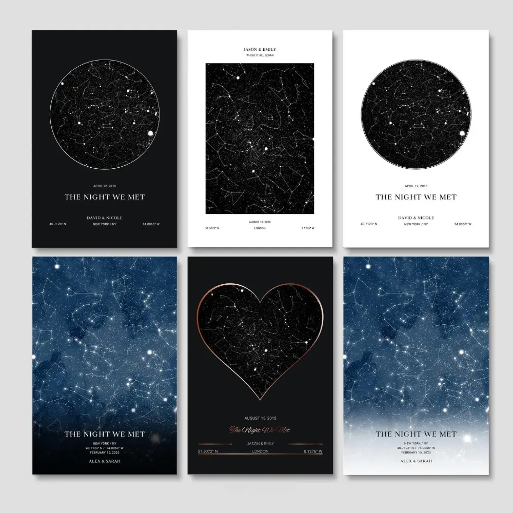 Personalized Star Map Print Digital Download