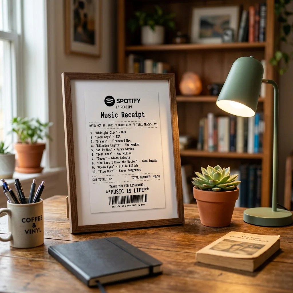 Printed custom music receipt poster mockup